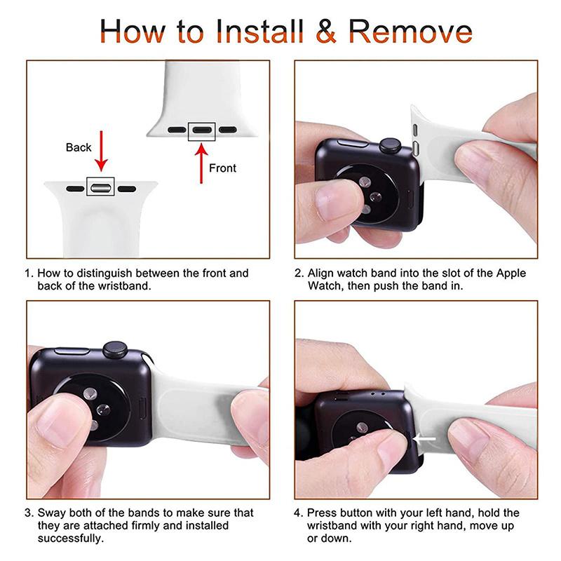 For Apple Watch 10 46mm/Ultra 2/Ultra 49mm/9 8 7 45mm/SE (2023) SE (2022) SE 6 5 4 44mm/3 2 1 42mm Pattern Design Silicone Strap Watch Band