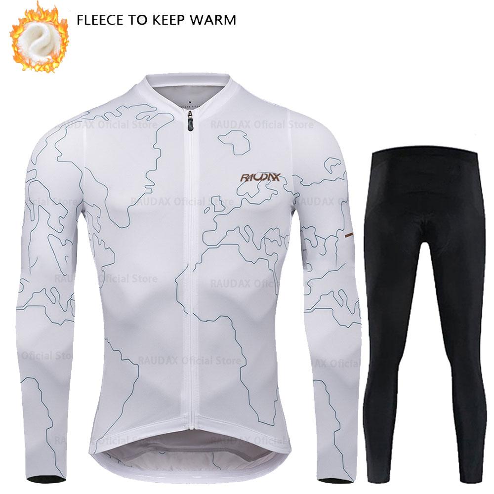 2026 Velvet Warm Cycling Suit Set Winter Thermal Fleece Cycling Jersey Top MTB Bike Outdoor Men's Road Bicycle Clothing Long Sleeves Shirt Uniform