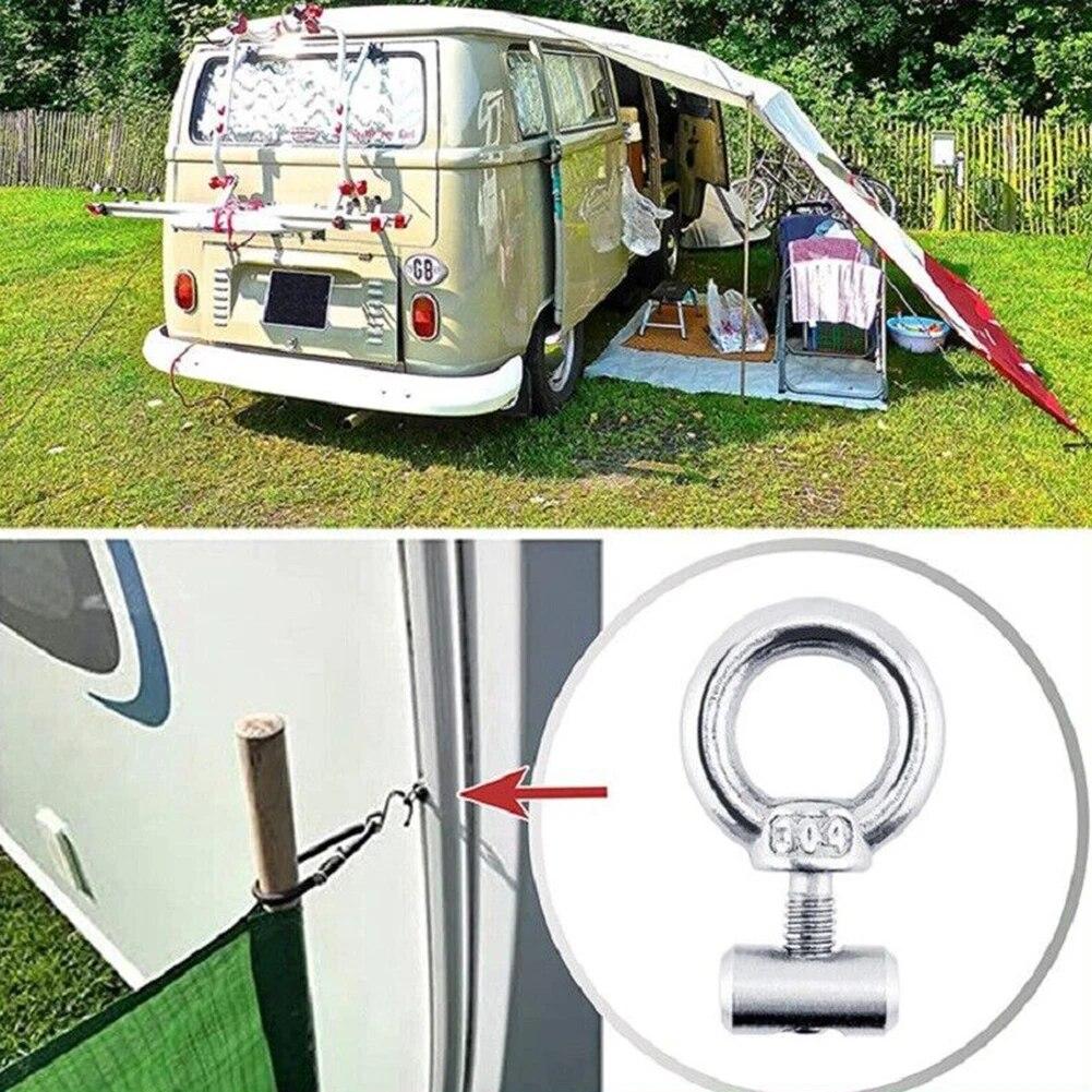 2PCS/set Awning Rail Campervan Awning Rail Stoppers 6mm Stops Hooks Stainless Steel RV Trailer Accessories Tarpaulin Stoppers