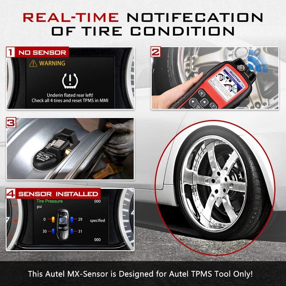 Autel MX Sensor TPMS Датчик Металлический 2-в-1 433/315 МГц Инструменты для ремонта шин Тестер монитора давления в шинах Программирование Работает с Ts508wf