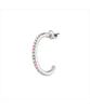 Single Brass C Hoop Earrings With Rainbow Zircons LPS02ARQ103 For Women