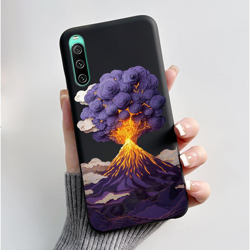 Чехол для Sony Xperia 10 V / 10 IV Чехол для телефона Эстетичный Модный Милый Мультяшный Кот Черный ТПУ Силиконовый Мягкий Ударопрочный Задняя крышка