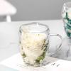 С ручкой прозрачные стеклянные чашки двухслойная двухстенная кофейная кружка уникальная кружка с сухоцветами посуда для напитков