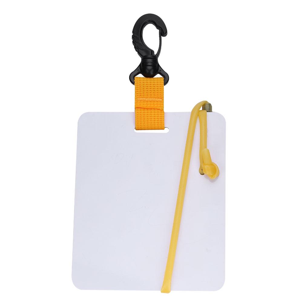 Underwater Writing Slate Board with Swivel Clip and Pencil for Water Sports Diving Swimming