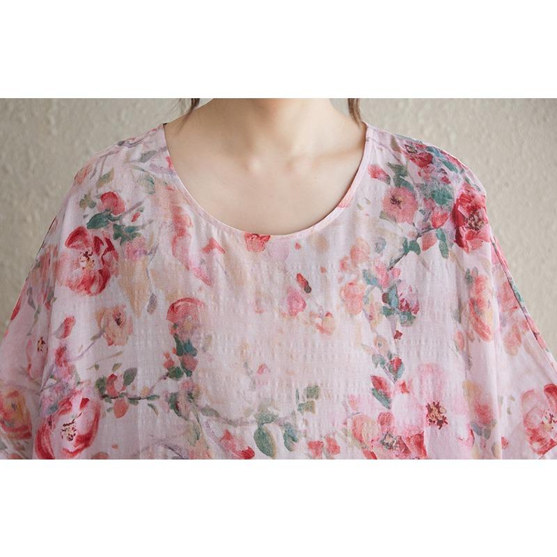 DIMANAF 2025 Летнее Платье Большого Размера Пляжное Повседневное Базовое Цветочное Женское Свободное Винтажное Новое Принтованное Длинное Платье Макси