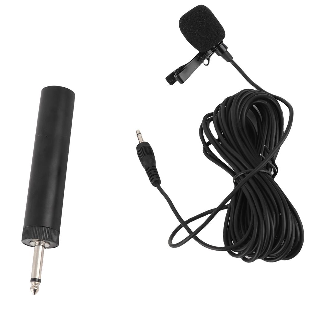 Wired Lavalier Microphone Noise Canceling Omnidirectional Condenser Lapel Mic with 3.5mm 6.5mm Jack for Instrument Mixer
