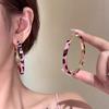 VIVILADY Геометрические Шарм Леопардовый Принт Преувеличенные Кольца Серьги для Женщин Модные Украшения Минималистичные Аксессуары