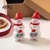 Snowman Figurines for Crafts 2Pcs Mini Christmas Figurine Santa Claus Dolls DIY Accessories Micro Tree Decorations Landscape Dollhouse Cake