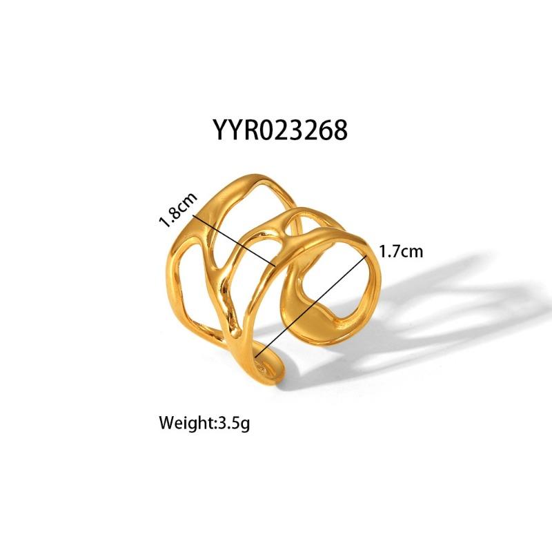 Titanium Steel Ring Jewelry Aesthetic Adjustable Stainless Steel Ring Ornament Exaggerated Opening Jewelry Accessories for Women's Banquet Occasions