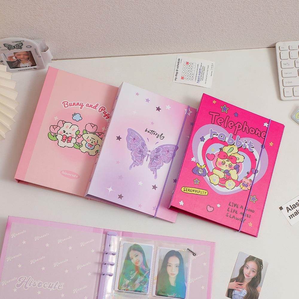 Cute A5 Butterfly Kpop Photocard Holder DIY Binder Photocards Idol Photo Album Photo Collect Book Photocard Binder Scrapbook