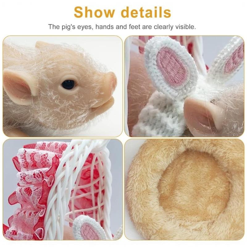 Миниатюрная кукла-поросенок Reborns, фигурка, 5 шт., Сенсорная фигурка животного, кукла, игрушка для ухода за детьми, для игры в помещении и на улице, ролевые игры