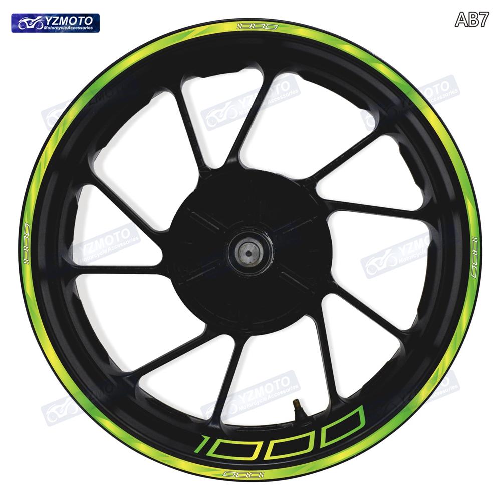 For Z1000 Motocycle Accessories Wheel Hub Sticker Front And Rear 17-inch Decal Reflective Rim Waterproof Decoration Stickers