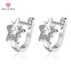 Fashion Zircon Star Hoop Earrings Chic Women's Accessories Wedding Engagement Aesthetic Earrings Trendy Jewelry