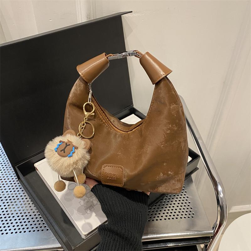 Chic Pu Material Shoulder Pillow Handbag For Women With Unique Design And Soft Feel