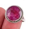 Red Ruby(Simulated) Gemstone Handmade 925 Sterling Silver Gift Ring S.7.5 w2S57