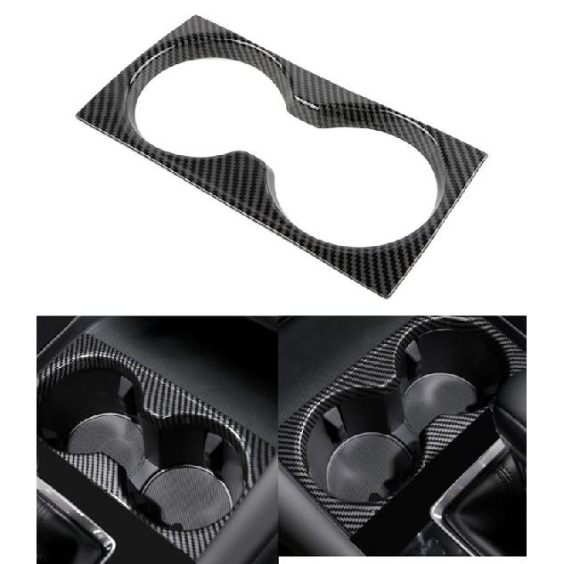 For Mazda 3 Axela Car Central Console Water Cup Cover Sticker Trim ABS Plastic Carbon Fiber Style