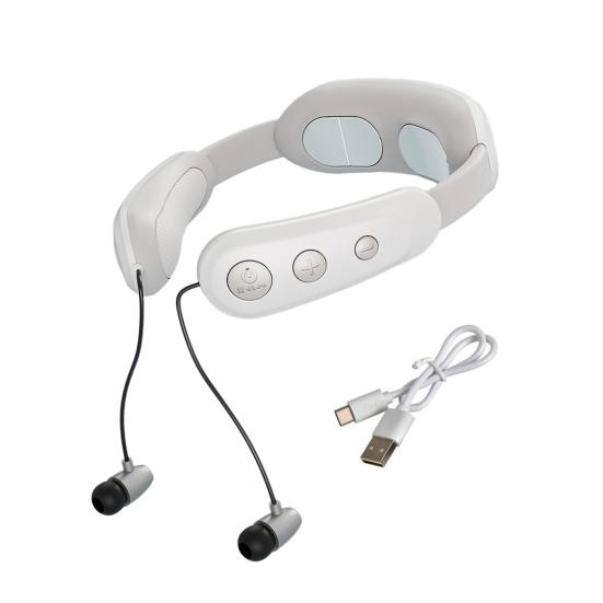 Portable Bluetooth-compatible Headset Cervical Spine Massager 4 Massage Modes 9 Levels of Intensity TENS Micro-current Pulse Rechargeable Shoulder