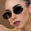 New Fashion Men Metal Small Frame Oval Sunglasses Vintage Women'S High-Definition Sunscreen Eyeglasses Uv400