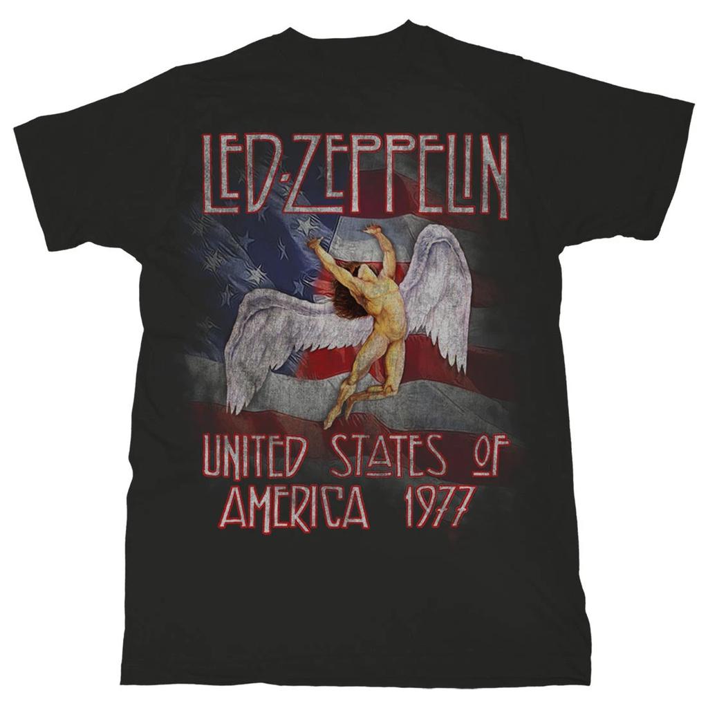 Led Zeppelin - США. 1977 - Хлопковая футболка для взрослых/унисекс Мужские футболки Топ - НОВАЯ и с официальной лицензией!
