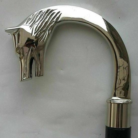 Трость с ручкой в виде волка, трость ручной работы с латунной ручкой в викторианском стиле 91,44 см