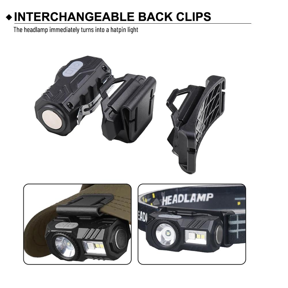 Mini Super Bright LED Headlamp Induction Headlight USB C Rechargeable Portable Head Flashlight Camping Fishing