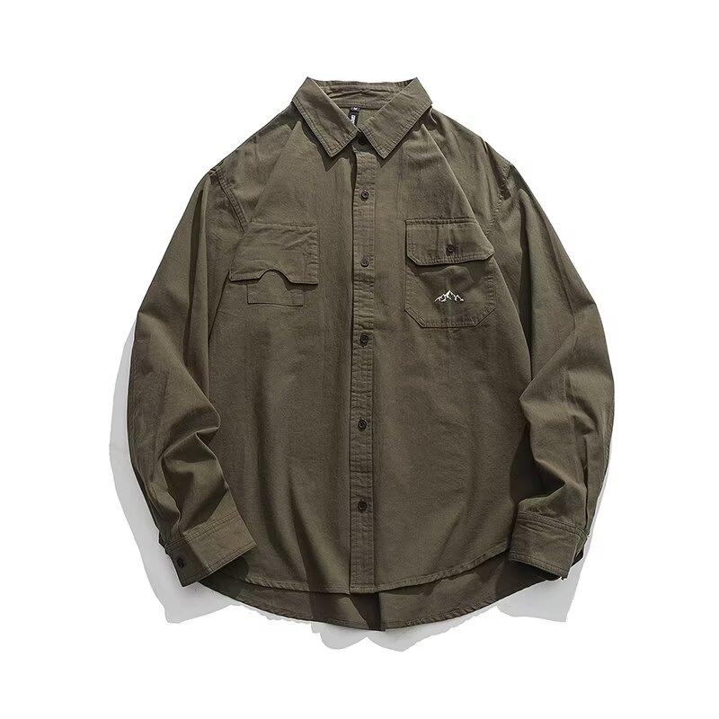 2024 Letter Long Sleeve Shirt Japanese Hong Kong Style Ins Loose Shirt Boys Summer Trendy Versatile Casual Coat