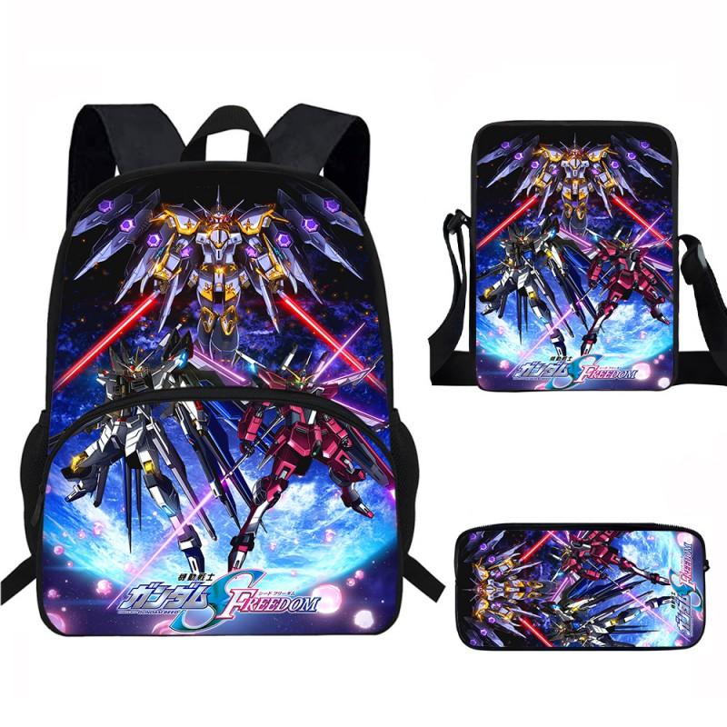 Kids School Backpack Set With Printed Cartoon Design - Lightweight Ergonomic Dual-Shoulder Bag Pencil Case Crossbody