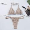 2 Pcs/Set Hot High Waist Wireless Women Bikini Set Scanty Summer Swimming Suit for Adults