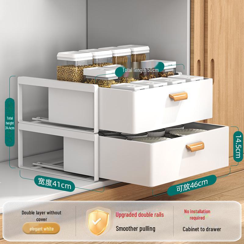 Стойка для шкафа с ящиками: Выдвижная корзина для специй и мисок