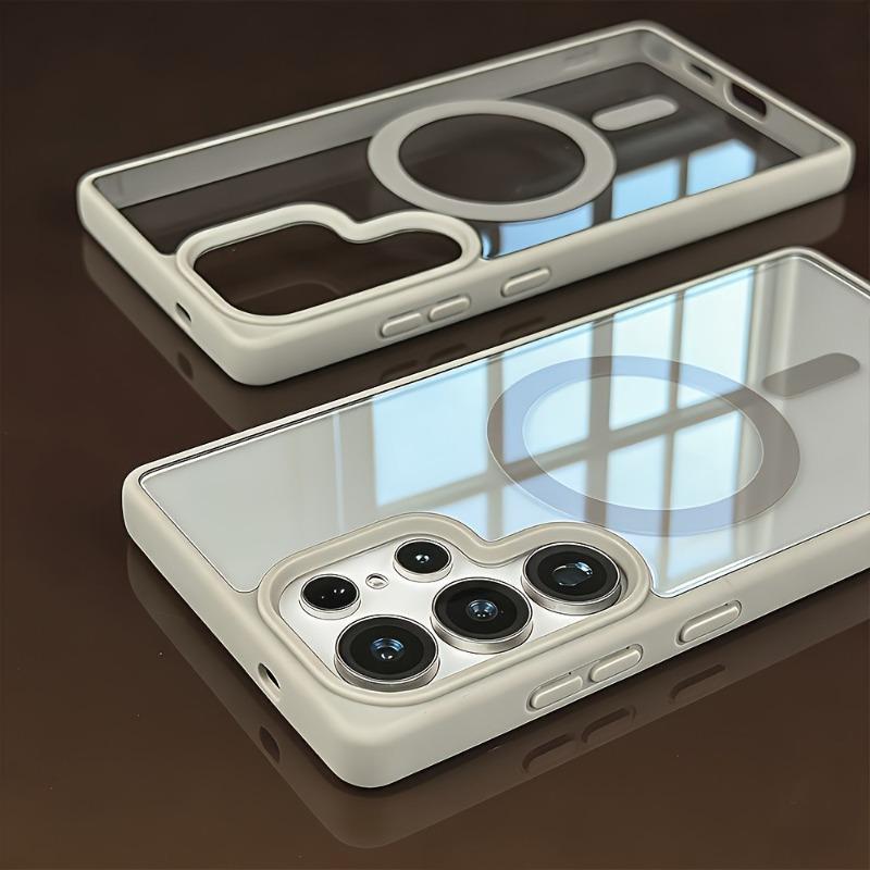 Transparent for Magsafe Magnetic Case For Samsung Galaxy S26 S25 S24 S23 S22 Plus Ultra FE Edge Wireless Charging Protect Cover