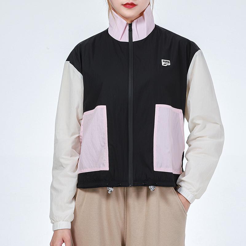 Puma Куртка с воротником-стойкой Color Block, женская, черная 532726-01