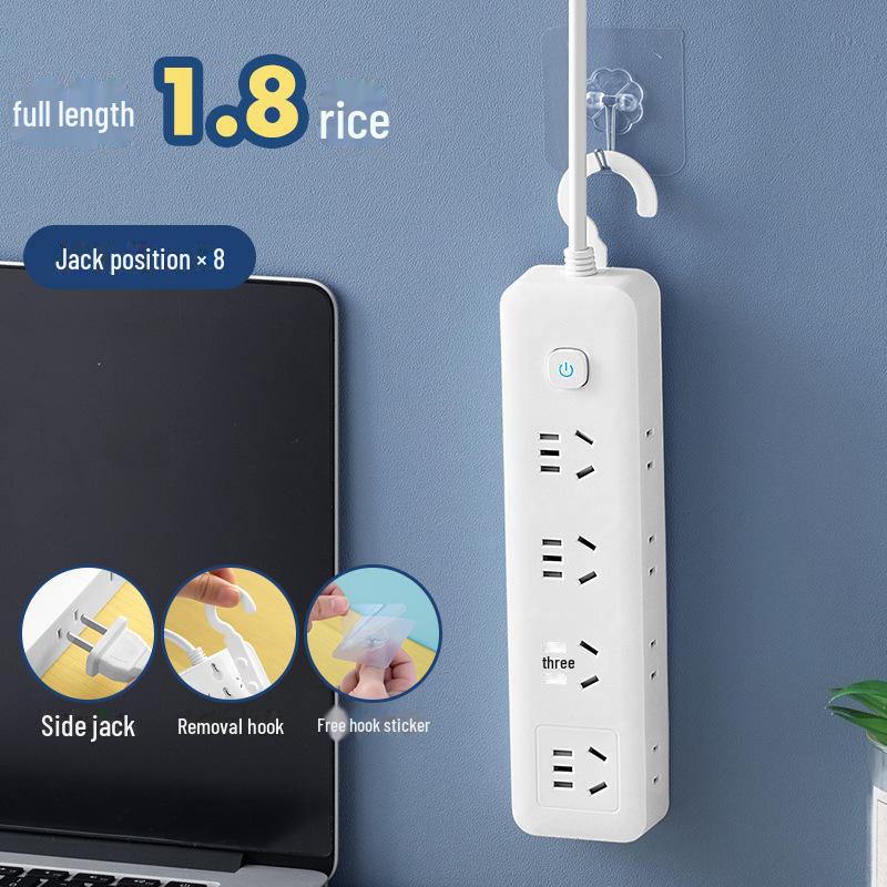 Умный USB Многофункциональный Сетевой Фильтр с Независимым Выключателем и Боковой Вилкой