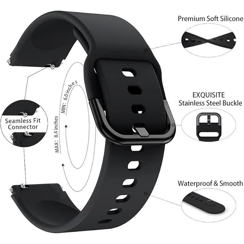 Силиконовый ремешок для часов Huawei Watch GT5 Pro & GT5 (41 мм, 42 мм) - Дышащий, Водонепроницаемый, Классическая пряжка, Несколько цветов