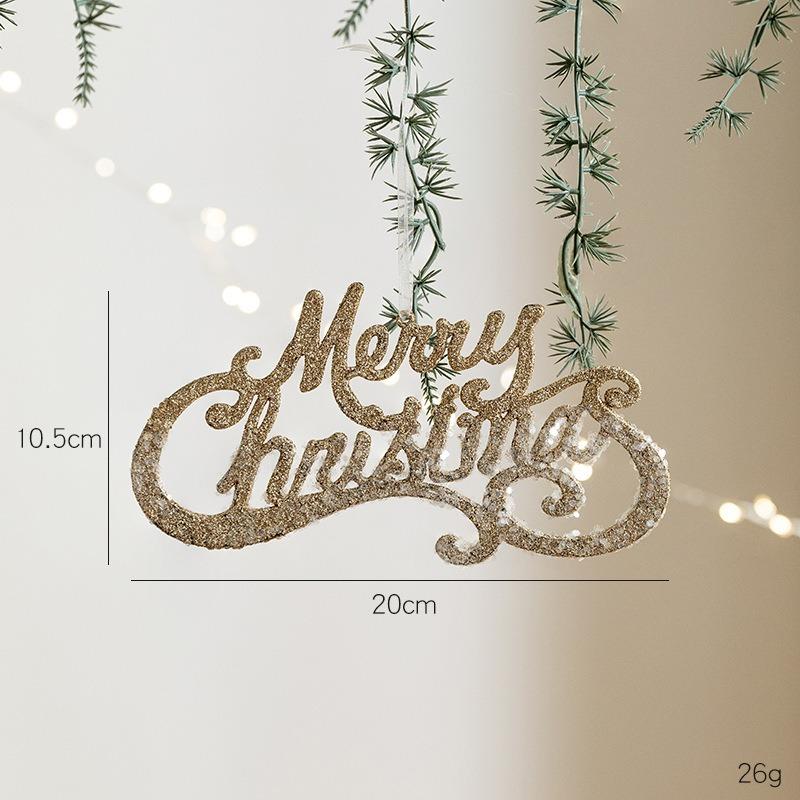 Рождественские украшения Рождественский пластиковый порошок Английская буква Подвеска Знак Фестивальное украшение для дома Маленькие подарки Новый год