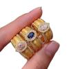 Vintage Crystal Split Ring Unique Adjustable Finger Rings Retro Pearl Opening Rings  Female