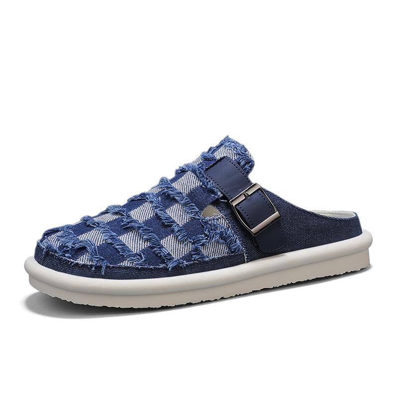 Мужские Модные Повседневные Шлепанцы Летние Уличные Дышащие Обувь для Ходьбы Внутренние Легкие Мягкие С одной Ремешком Домашние Туфли Новые