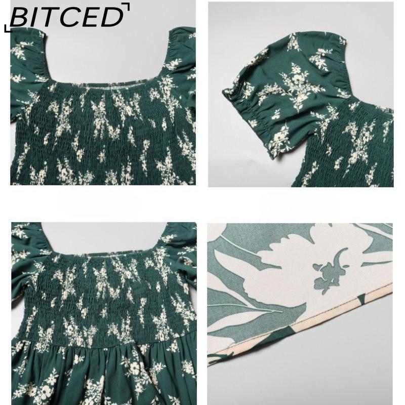 BITCED Женское повседневное элегантное миди-платье большого размера с принтом для курорта