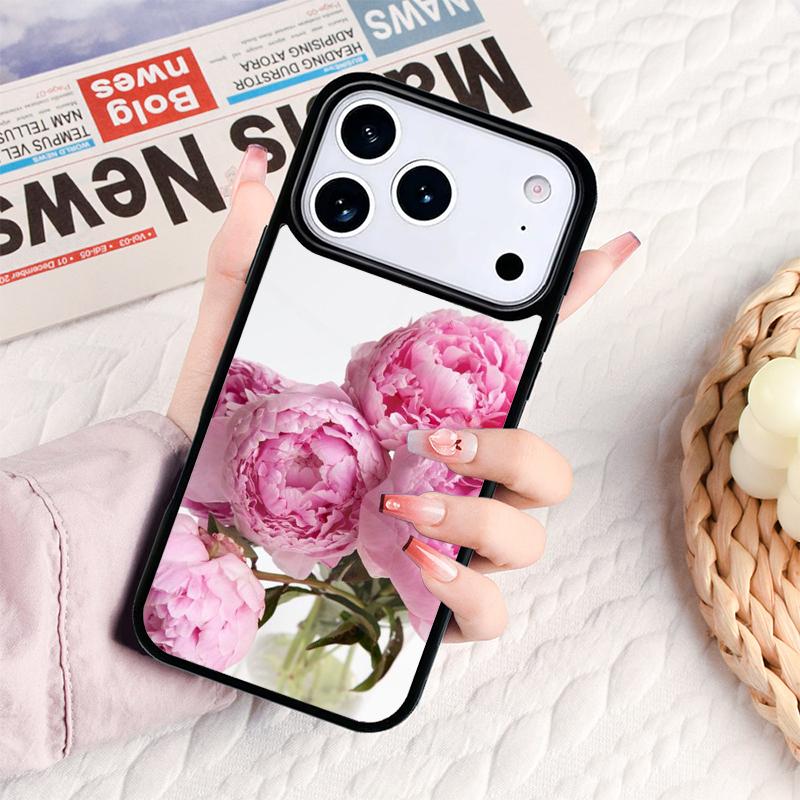 Чехол для телефона 'Нежный цветок пиона' для IPhone 17 16e 15 14 13 12 11 Pro Max Air Mini Мягкий защитный чехол