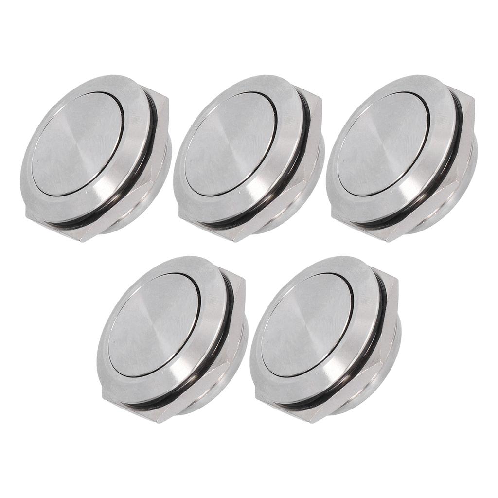 5 шт. Кнопочный переключатель с плоской головкой, нержавеющая сталь, водонепроницаемый, винтовые клеммы, аксессуары для питания 0?220V