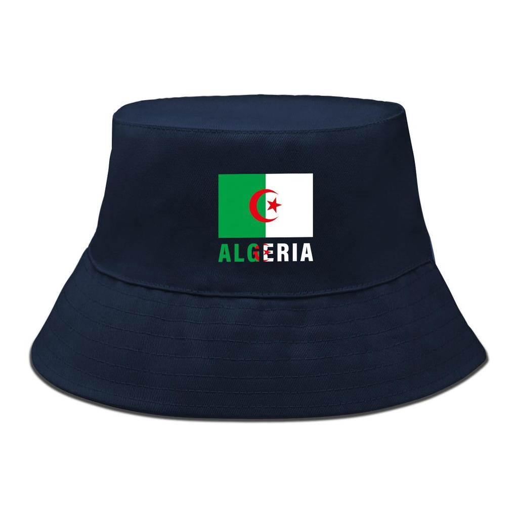 Algeria Flag Print Bucket Hat , Patriotic Fisherman Hat Hip Hop Spring Trendy Basin Hat