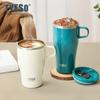 TYESO Stainless Steel Insulated Coffee Cup 400/500ML Tumbler Bottle Car Mug With Handle Thermal Iced Travel Mug Home Outdoor