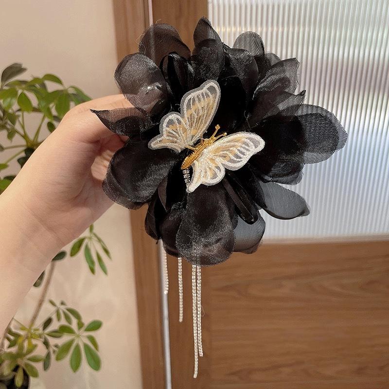 Элегантный темпераментный цветок заколка для волос для женщин и девочек универсальный блестящий перо кисточка акула заколка для волос аксессуары подарки