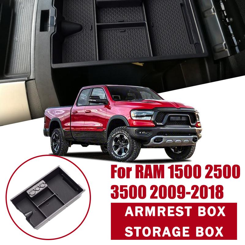 For Dodge RAM 1500 2500 3500 2009-2018 Armrest Storage Box Stowing Tidying Organizer Box Car Interior Accessories Supplies