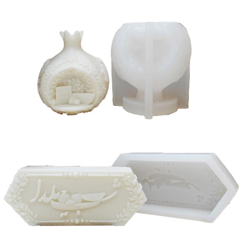 Pomegranate Silicone Molds Heat Resistant Fruit Silicone Candle Mould for Resin Casting Making Candle Soap Chocolate