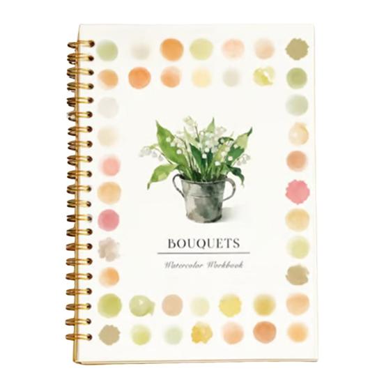 Альбом для акварели Книжка-раскраска Пошаговые уроки для животных цветов Подходящий для начинающих Набор для рисования для обучения Снятие стресса