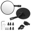 Зеркало на руль мотоцикла Esploratori, зеркало заднего вида с совместимым и круглым черным выпуклым зеркалом, подставка двойного назначения, регулируемое на 360°,