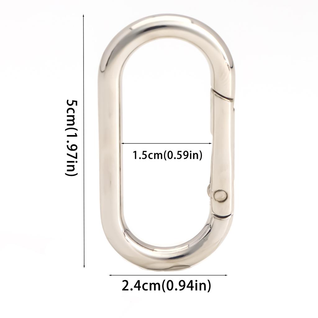 5pcs Oval Spring Ring Clips, Metal Keyring Purse Clip, Opening O Ring Clip for Men's Keychains, Backpacks, Keys
