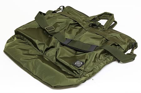J-TECH US Military Style 1970s Helmet Bag with Shoulder Strap, 11L (FOLIAGE GREEN), for U.S. Air Force, Motorcycle, Tactical, and Survival Use