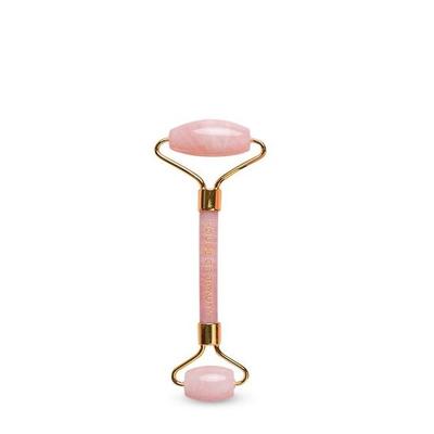 House of Beauty Ролик из розового кварца с двухсторонним камнем, тонизирующий и укрепляющий массажер для лица, глаз, шеи, массаж тела, косметический инструмент для лица (розовый)