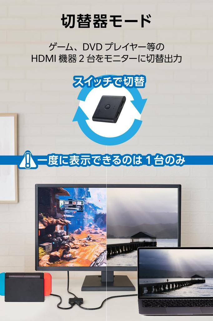 ELECOM HDMI 4K 2 Тонкий Совместим с Nintendo Fire TV Переключатель, 60 Гц, 1 Вход / 1 Выход, Двунаправленный, (12мм) Дизайн, Разветвитель, PS5/PS4, Switch,